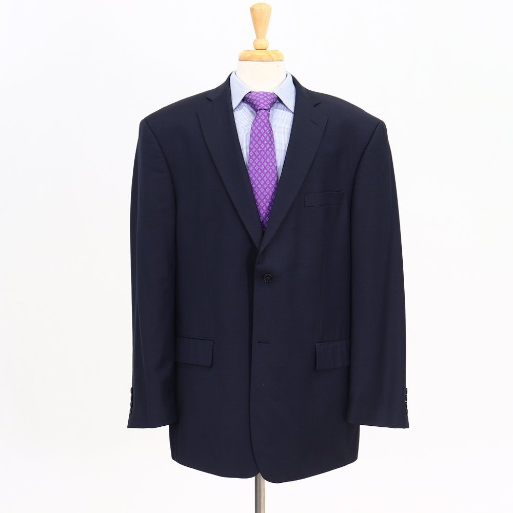 Chiarelli 46L Navy Solid 2-Button Sport Coat Blazer Jacket B893
